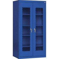 Sandusky Lee - 5 Shelf Visible Storage Cabinet - Steel, 36" Wide x 24" Deep x 72" High, Blue - Exact Industrial Supply