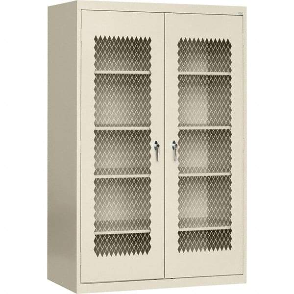 Sandusky Lee - 5 Shelf Visible Storage Cabinet - Steel, 36" Wide x 24" Deep x 72" High, Putty - Exact Industrial Supply