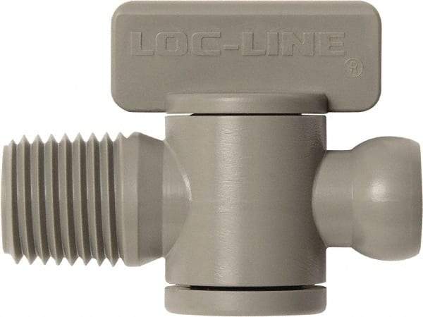 Loc-Line - 10 Piece, 1/4" ID Coolant Hose Male NPT Valve - Male to Female Connection, Acetal Copolymer Body, NPT, Use with Loc-Line Modular Hose Systems - Exact Industrial Supply
