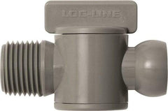 Loc-Line - 10 Piece, 1/2" ID Coolant Hose Male NPT Valve - Male to Female Connection, Acetal Copolymer Body, NPT, Use with Loc-Line Modular Hose Systems - Exact Industrial Supply