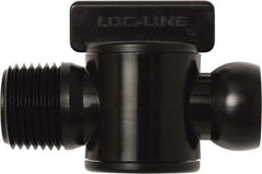 Loc-Line - 10 Piece, 1/2" ID Coolant Hose Male NPT Valve - Male to Female Connection, Acetal Copolymer Body, NPT, Use with Loc-Line Modular Hose Systems - Exact Industrial Supply