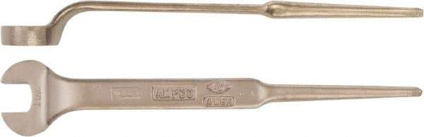 Ampco - 1-1/4" Nonsparking Standard Spud Handle Open End Wrench - Single End, Plain Finish - Exact Industrial Supply