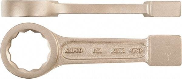 Ampco - 100mm 12 Point Striking Box Wrench - Single End, Aluminum Bronze, Plain Finish - Exact Industrial Supply