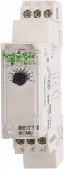 Schneider Electric - 100 hr Delay, Multiple Range SPDT Time Delay Relay - 8 Contact Amp, 24 VDC & 24 to 240 VAC, Selector Switch - Exact Industrial Supply