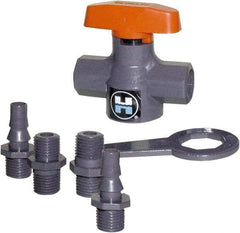 Hayward - 1/4" Pipe, 150 psi WOG Rating, PVC Stop Valve - T-Handle, FNPT x FNPT End Connections - Exact Industrial Supply