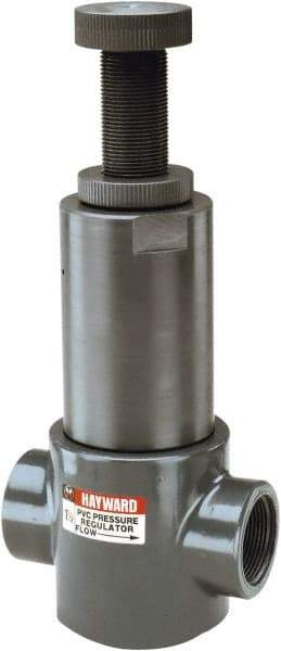 Hayward - 1" Pipe, Threaded Ends, PVC Pressure Regulating Valve - FPM Seal, 5 to 75 psi - Exact Industrial Supply