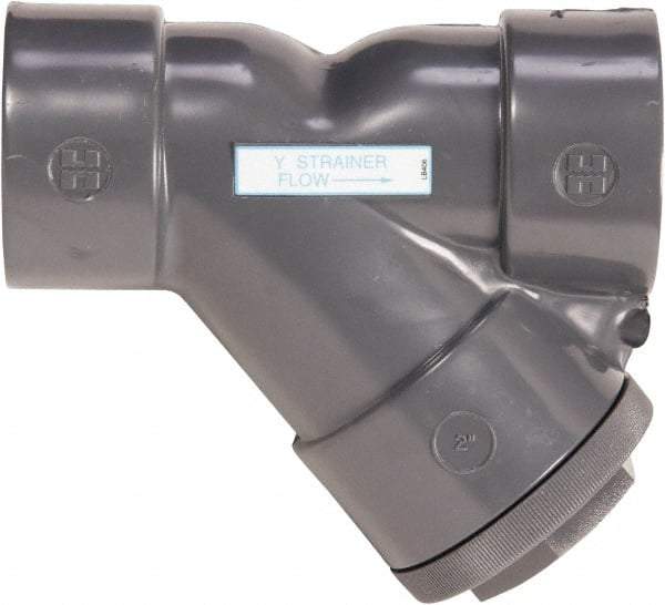 Hayward - 1-1/2" Pipe, Socket Ends, CPVC Y-Strainer - 150 psi Pressure Rating - Exact Industrial Supply