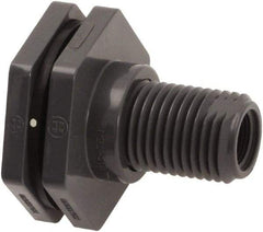 Hayward - 3" PVC Plastic Pipe Bulkhead Tank Adapter - Schedule 80, Thread x Thread End Connections - Exact Industrial Supply