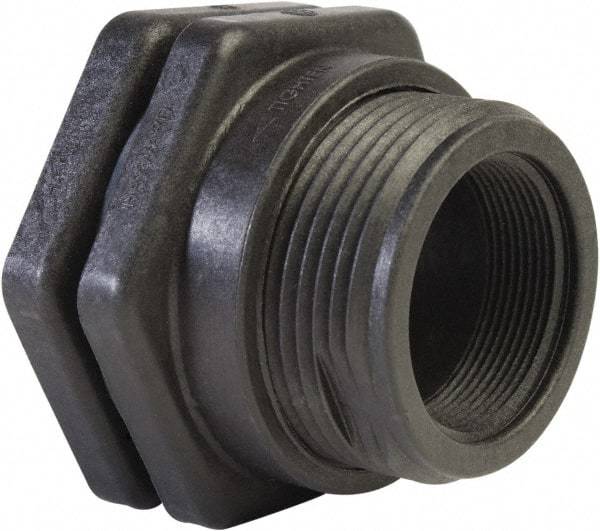 Hayward - 2" Polypropylene Plastic Pipe Bulkhead Tank Adapter - Schedule 80, Thread x Thread End Connections - Exact Industrial Supply