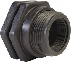 Hayward - 2" Polypropylene Plastic Pipe Bulkhead Tank Adapter - Schedule 80, Thread x Thread End Connections - Exact Industrial Supply