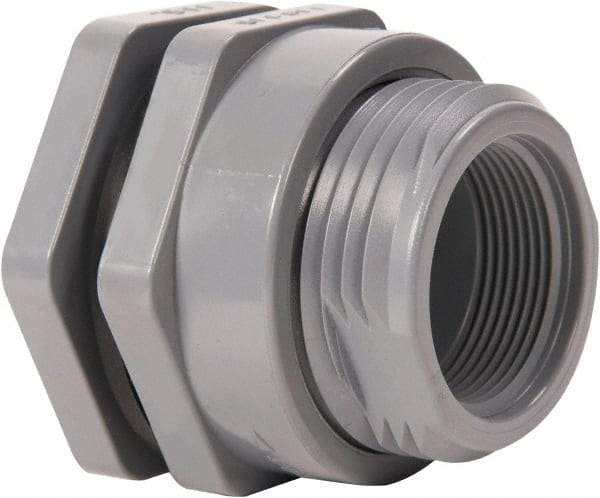 Hayward - 2" CPVC Plastic Pipe Bulkhead Tank Adapter - Schedule 80, Socket x Thread End Connections - Exact Industrial Supply