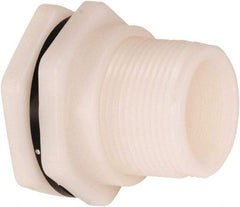 Hayward - 2" Polypropylene Plastic Pipe Bulkhead Tank Adapter - Schedule 80, Thread x Thread End Connections - Exact Industrial Supply