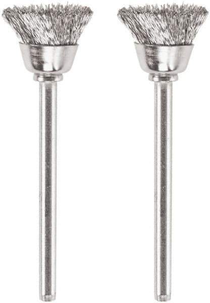 Dremel - 1/2" Diam, 1/8" Shank Diam, Steel Fill Cup Brush - 15,000 Max RPM - Exact Industrial Supply