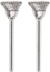 Dremel - 1/2" Diam, 1/8" Shank Diam, Steel Fill Cup Brush - 15,000 Max RPM - Exact Industrial Supply