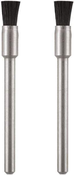 Dremel - 1/8" Brush Diam, Flat Faced, End Brush - 1/8" Diam Steel Shank, 15,000 Max RPM - Exact Industrial Supply