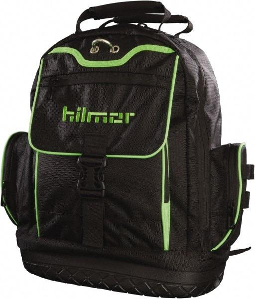 Hilmor - 19 Pocket Black Synthetic Backpack Tool Bag - 6" Wide x 14" Deep x 16" High - Exact Industrial Supply