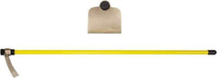 Ampco - 6-1/2" High x 7-3/4" Wide Square Aluminum Bronze Hoe - 55" Long Fiberglass Straight Handle, No Step - Exact Industrial Supply