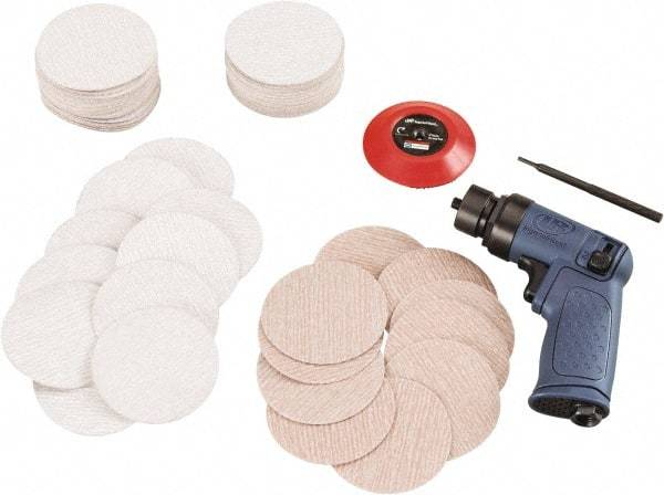 Ingersoll-Rand - 15,000 RPM, 15,000 OPM, 18.1 CFM Air Consumption, 90 psi Air Pressure, Random Air Orbital Sander - Round Pad, Hook & Loop Backing, 1/4 NPT Inlet - Exact Industrial Supply