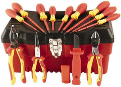 Wiha - 12 Piece Insulated Hand Tool Set - Comes in Molded Case - Exact Industrial Supply