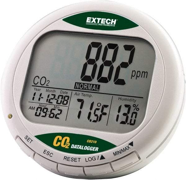 Extech - -14 to 140°F, 0 to 99.9% Humidity Range, Air Quality Monitor - Exact Industrial Supply