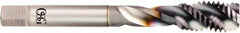 OSG - M18x1.50 Metric Fine 4 Flute 6H Modified Bottoming Spiral Flute Tap - Powdered Metal, TiCN Finish, 110mm OAL, Right Hand Flute, Right Hand Thread, D6, Series 16500 - Exact Industrial Supply