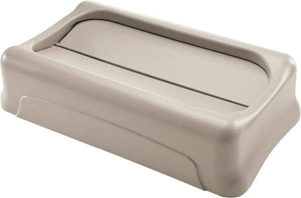 Rubbermaid - Rectangle Lid for Use with Rectangular Trash Cans - Beige, For Slim Jim Trash Cans - Exact Industrial Supply