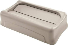 Rubbermaid - Rectangle Lid for Use with Rectangular Trash Cans - Beige, For Slim Jim Trash Cans - Exact Industrial Supply