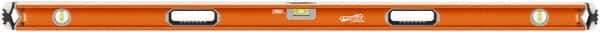 SAVAGE by SWANSON - 60" Long 3 Vial Box Beam Level - Aluminum, Orange - Exact Industrial Supply