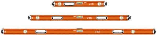 SAVAGE by SWANSON - 24" & 48" & 78" Long 3 Vial Box Beam Level - Aluminum, Orange - Exact Industrial Supply