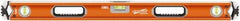 SAVAGE by SWANSON - 36" Long 3 Vial Box Beam Level - Aluminum, Orange - Exact Industrial Supply