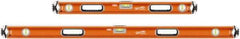 SAVAGE by SWANSON - 32" & 54" Long 3 Vial Box Beam Level - Aluminum, Orange - Exact Industrial Supply