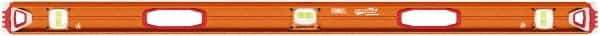SAVAGE by SWANSON - Magnetic 48" Long 3 Vial I-Beam Level - Aluminum, Orange - Exact Industrial Supply
