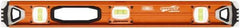 SAVAGE by SWANSON - 24" Long 3 Vial I-Beam Level - Aluminum, Orange - Exact Industrial Supply