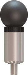 Made in USA - 5/16" Pin Diam, 0.61" Usable Length, Ball Knob Handle Quick Release Pin - 3.53" OAL - Exact Industrial Supply