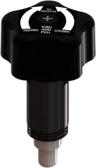 Made in USA - 3/8" Pin Diam, 0.47" Usable Length, Star Knob Handle Quick Release Pin - 3.69" OAL - Exact Industrial Supply