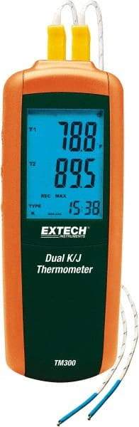 Extech - -328 to 2,501°F Digital Thermometer - LCD Display, K, J Thermocouple Sensor, AAA Battery Power - Exact Industrial Supply