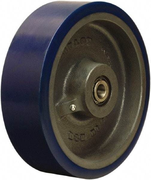 Hamilton - 10 Inch Diameter x 3 Inch Wide, Polyurethane on Cast Iron Caster Wheel - 3,240 Lb. Capacity, 3-1/2 Inch Hub Length, 1-1/4 Inch Axle Diameter, Tapered Roller Bearing - Exact Industrial Supply