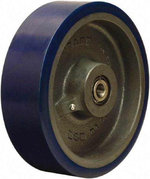 Hamilton - 10 Inch Diameter x 3 Inch Wide, Polyurethane on Cast Iron Caster Wheel - 3,240 Lb. Capacity, 3-1/2 Inch Hub Length, 1 Inch Axle Diameter, Tapered Roller Bearing - Exact Industrial Supply