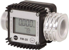 PRO-LUBE - 1" NPT Port Electronic Digital Flowmeter & Totalizer - 300 Max psi, 1.3 to 32 GPM, Aluminum - Exact Industrial Supply