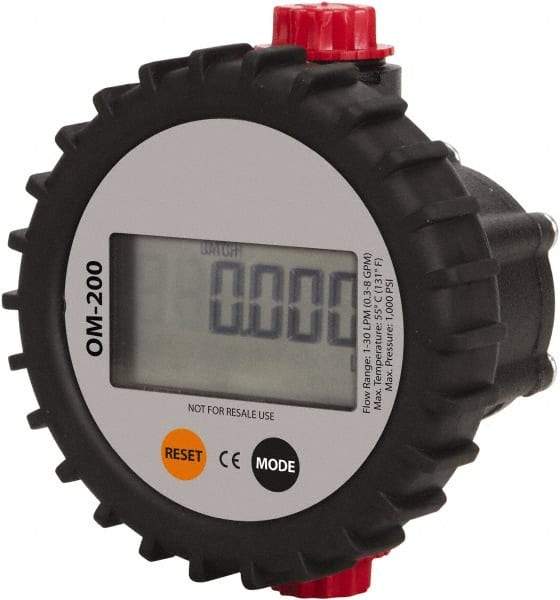 PRO-LUBE - 1/2" FNPT Port Oval Gear Flowmeter with Local Display - 1000 Max psi, 0.3 to 8 GPM, Aluminum - Exact Industrial Supply