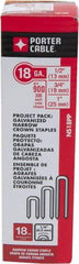 Porter-Cable - 1/2", 3/4, and 1" Long x 1/4" Wide, 18 Gauge Narrow Crown Construction Staple Multi Pack - Steel, Galvanized Finish. 300/size - Exact Industrial Supply
