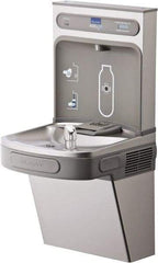 ELKAY - 8 GPH Cooling Capacity Barrier Free Wall Mounted Water Cooler & Fountain - Bottle Filling, 20 to 105 psi, 0.20 hp, Stainless Steel - Exact Industrial Supply