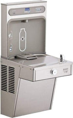 ELKAY - 8 GPH Cooling Capacity Barrier Free Wall Mounted Water Cooler & Fountain - Bottle Filling, 20 to 105 psi, 0.20 hp, Stainless Steel - Exact Industrial Supply