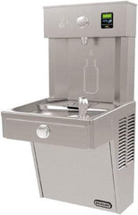 ELKAY - 8 GPH Cooling Capacity Barrier Free Wall Mounted Water Cooler & Fountain - Bottle Filling, 20 to 105 psi, 0.20 hp, Stainless Steel - Exact Industrial Supply