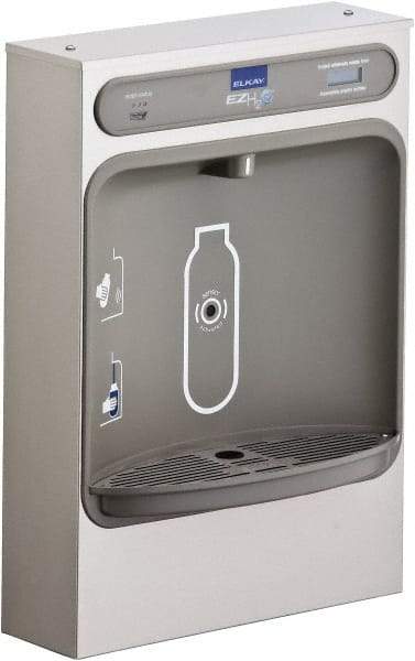 ELKAY - 8 GPH Cooling Capacity Surface Mount Water Cooler & Fountain - Bottle Filling, 20 to 105 psi, 0.20 hp, Stainless Steel - Exact Industrial Supply