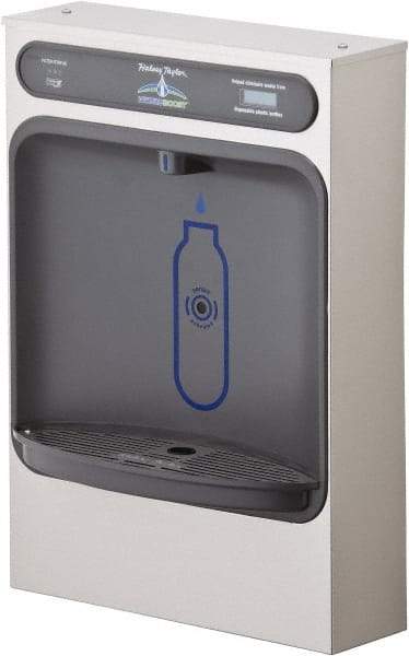 Halsey Taylor - 8 GPH Cooling Capacity Surface Mount Water Cooler & Fountain - Bottle Filling, 20 to 105 psi, 0.20 hp, Stainless Steel - Exact Industrial Supply