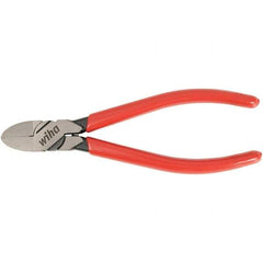 Wiha - 6-3/10" OAL, 18 AWG Capacity, Flush Flush Cutter - Vinyl Handle - Exact Industrial Supply
