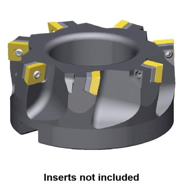 Kennametal - 4 Inserts, 50mm Cut Diam, 22mm Arbor Diam, 9.17mm Max Depth of Cut, Indexable Square-Shoulder Face Mill - 0/90° Lead Angle, 40mm High, SDET 1204.. Insert Compatibility, Series KSSM - Exact Industrial Supply