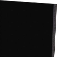 Made in USA - 1/2" Thick x 24" Wide x 1' Long, Polyurethane Sheet - Black, 60A Hardness, ±0.025 Tolerance - Exact Industrial Supply