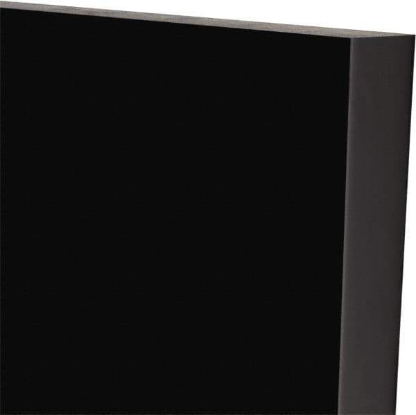 Made in USA - 1" Thick x 12" Wide x 1' Long, Polyurethane Sheet - Black, 60A Hardness, ±0.025 Tolerance - Exact Industrial Supply